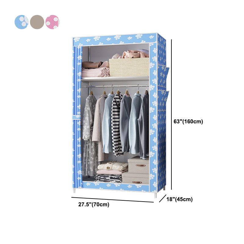 Metal Frame Wardrobe Armoire Contemporary Style Wardrobe Cabinet for Bedroom