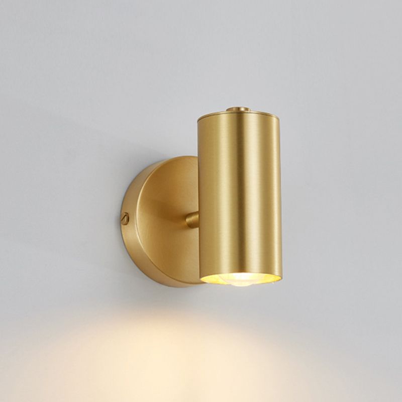 1-Light Cylinder Wall Sconce Lighting Modern Metal Wall Sconces