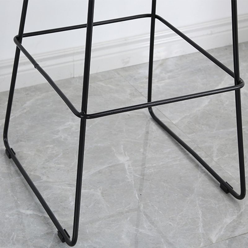 Contemporary Faux Leather Counter Stool Bar Height Bar Stool with Metal Legs