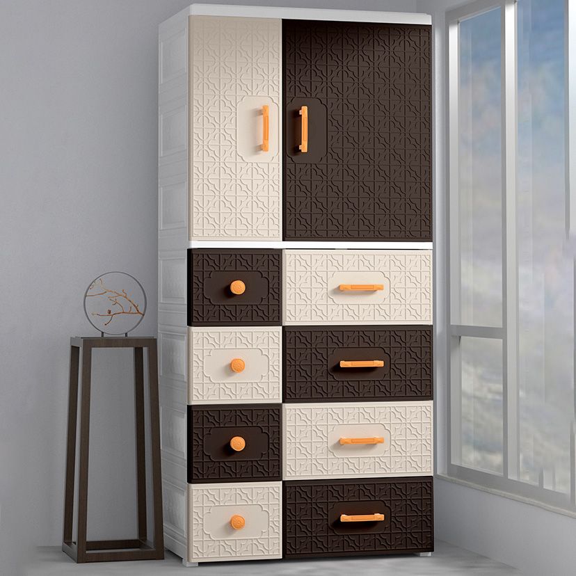 Hinged Wardrobe Cabinet with Legs Plastic Wardrobe Closet for Home