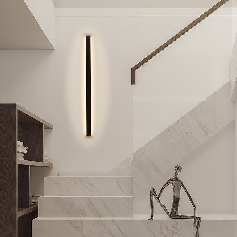 Luces de pared de forma lineal Estilo moderno 2 luces de montaje de pared ligera en negro