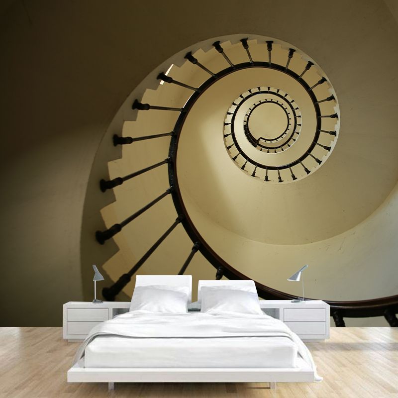 Spiral Staircase Space Extension Mural for Guest Room, Personalized Size Available