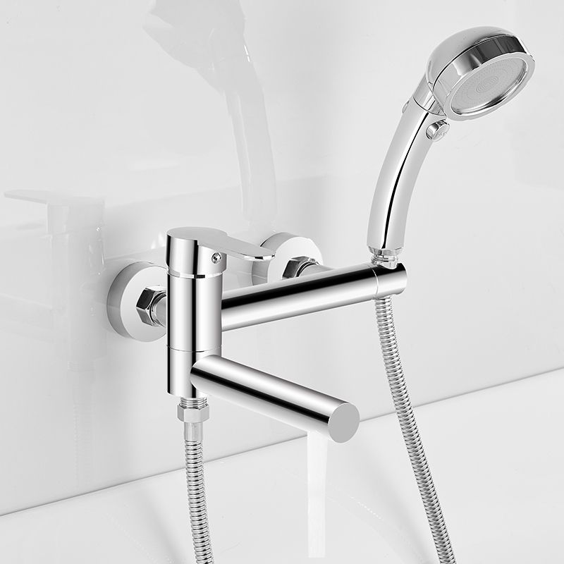 Wall Mounted Metal Rotatable Tub Filler Single Handle Faucet