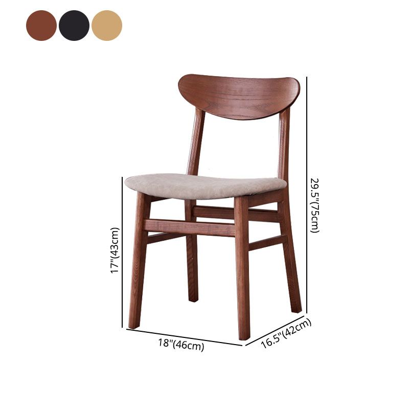 Contemporary Restaurant Wood Side Chair Matte Finish Open Back Dining Chair