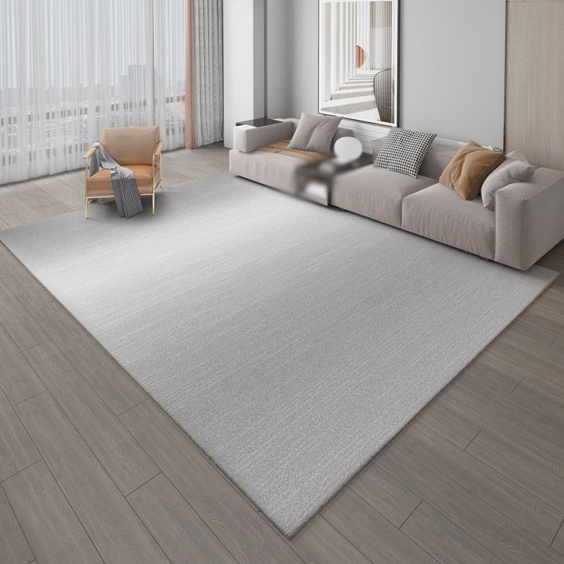 Grey Solid Color Area Rug Polyestre Modern Area Carpet Easy Care Carpet for Home Decor