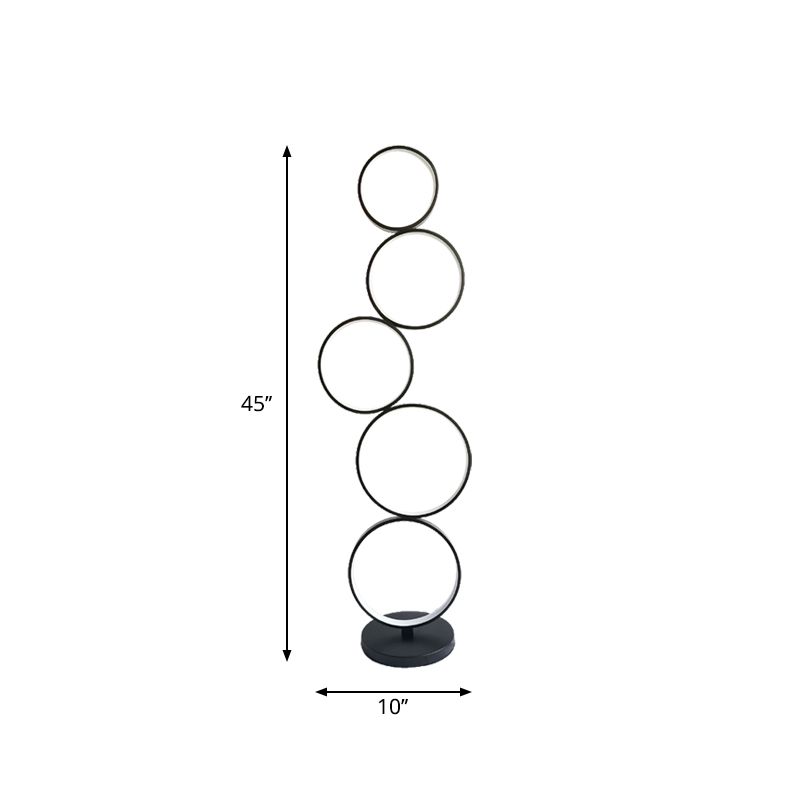 Lampada da pavimento a LED minimalista nero gorgogliante/ondulato/torsione in piedi leggero con tonalità acrilica in luce calda/bianca