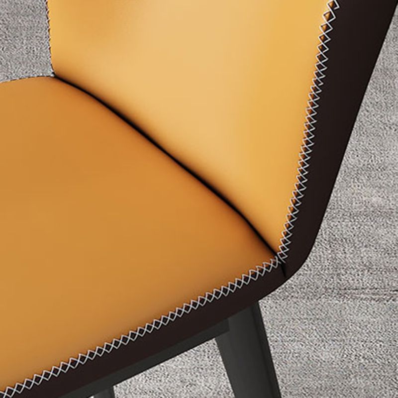 Sillas laterales Wingback Parsons de estilo minimalista, sillas de comedor de cuero para cocina (juego de 4)