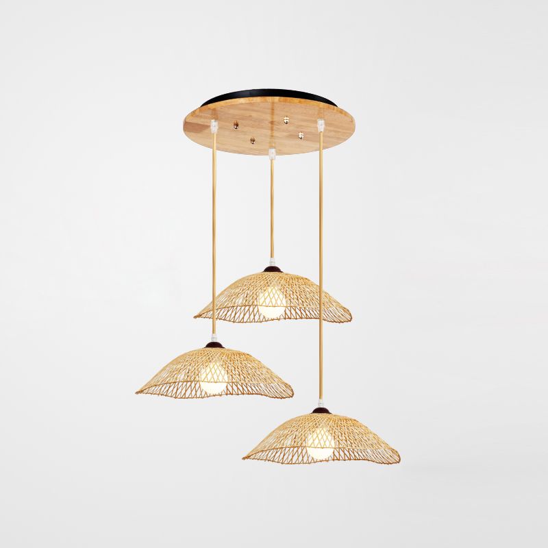 Bamboo Hanging Light Modern Pendent Lighting Fixture for Dining Room