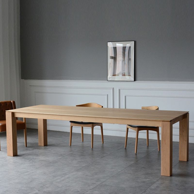 Rectangle Pine Wood Table for Restaurant Modern Dining Table with 4 Legs