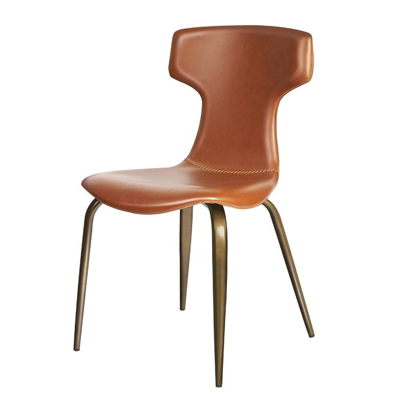 Chaise de salle à manger simple tapissée par métal de Wingback de chaise latérale à la maison de style moderne