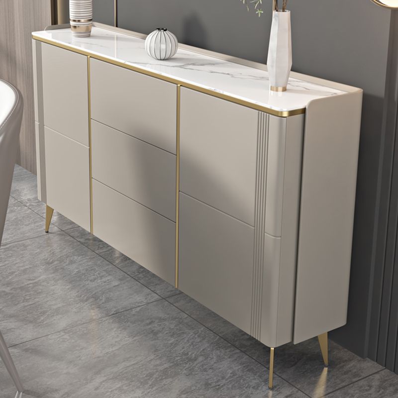 Classic Glam Storage Chest Stone Dresser with 3 Drawers , 12.87-inch Width