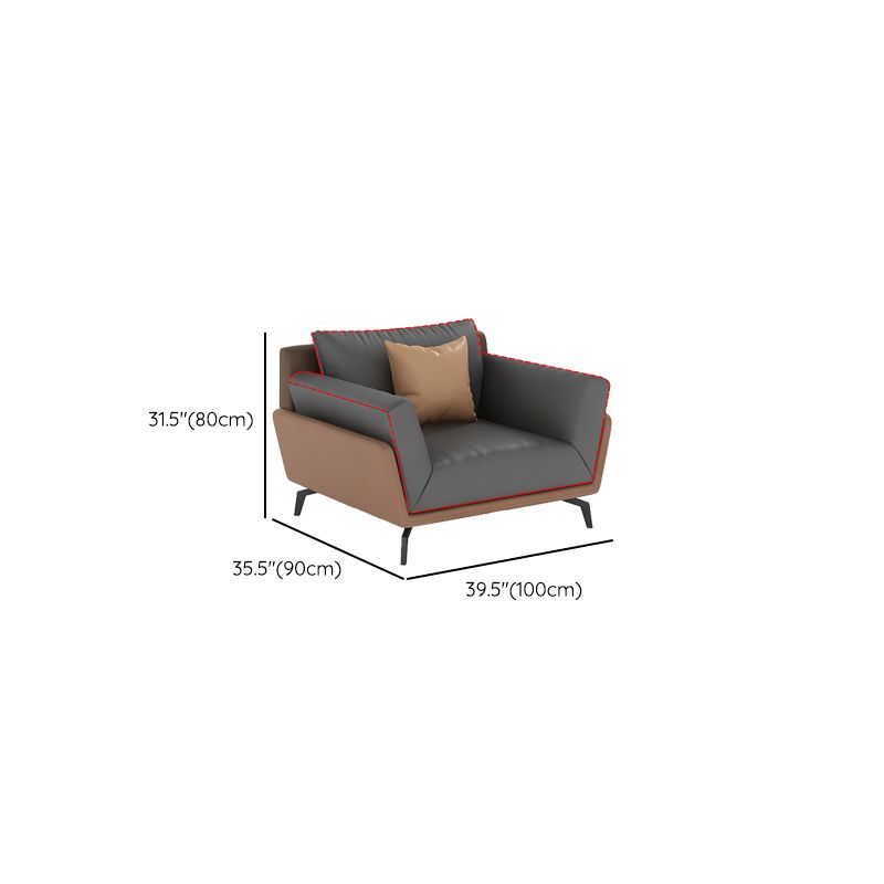 Black Faux Leather Flared Arm Chesterfield Sofa Industrial Style Seating
