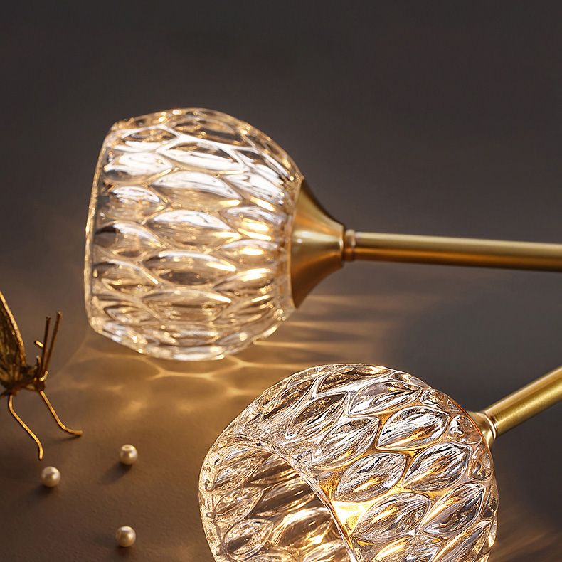 Brass Ball Shaped Wall Lighting Modern 1 Bulb Crystal Wall Mount Lamp for Bedroom