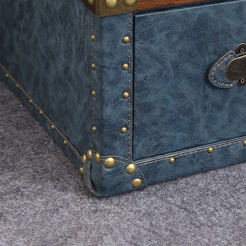 Rustic Leather Chest Vertical Chest with Drawers for Bedroom