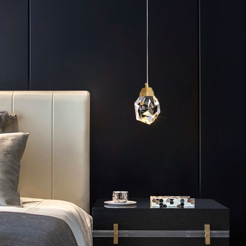 Koper geometrische kristal hanger licht Noordse moderne down verlichting voor slaapkamer