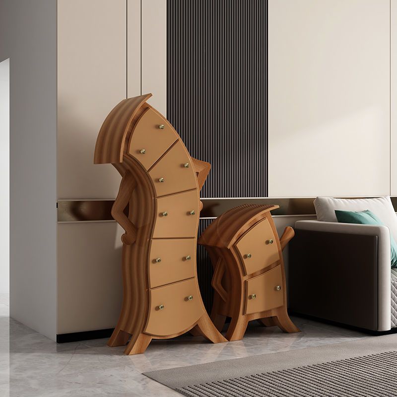 Glam Lingerie Chest Birch Vertical Storage Chest with Drawers for Bedroom