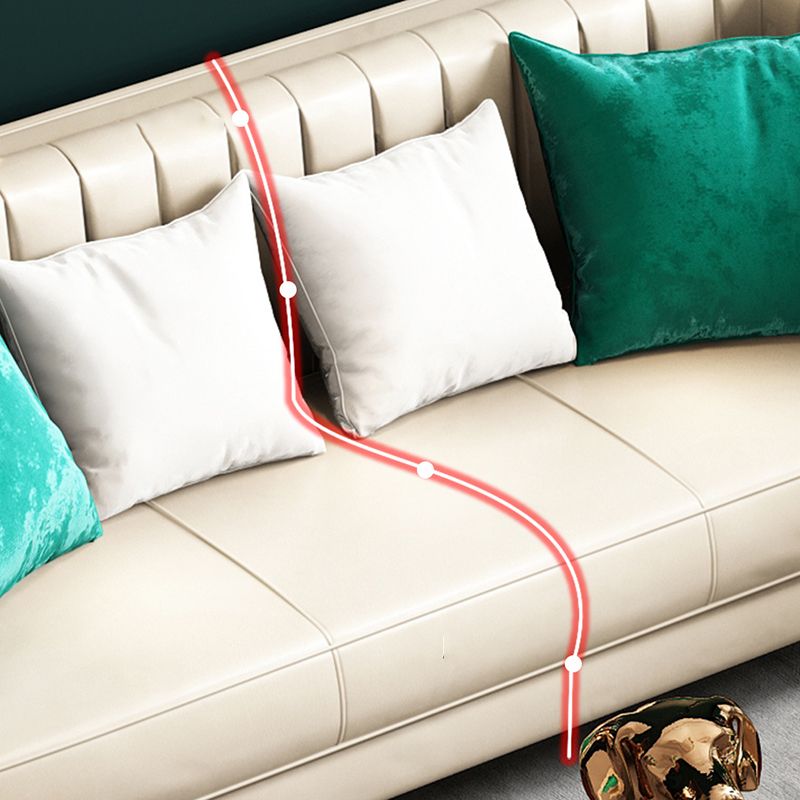 Genuine Leather Tuxedo Arm Sofa Contemporary Tight Back  Standard Sofa