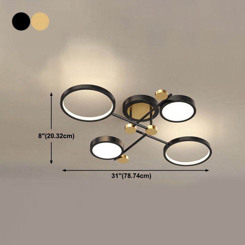 LED POSTERNO LIGHT LIGHT ANILLO NEGRO Y GOLDO SEMI FLUSH LIGHTIVE PARA SALA