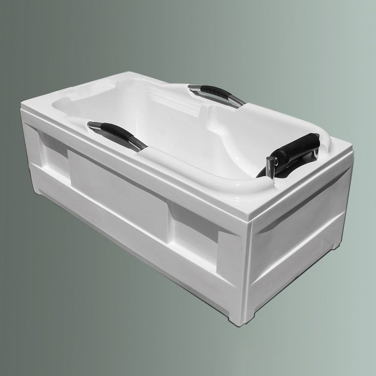 Flat Bottom Soaking Tub Antique Finish Rectangular Modern Bath Tub
