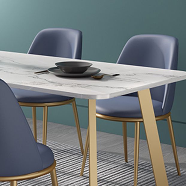 Glam 1/4/5 Pieces Dining Set Rectangle Sintered Stone Dining Table for Home Use