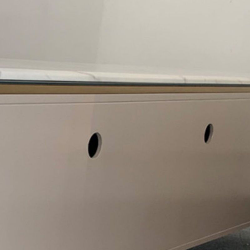 Glass Enclosed Storage TV Stand Luxury Rectangle TV Cabinet with Doors