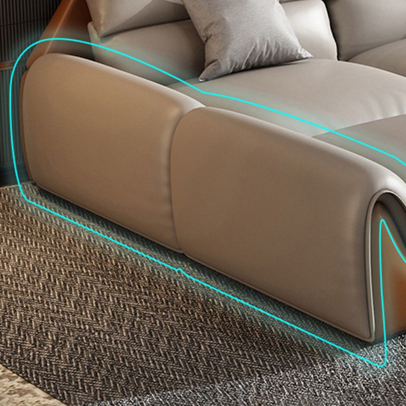 4-seater L-shape Sectional Sofa Leather Stain-resistant Sectional