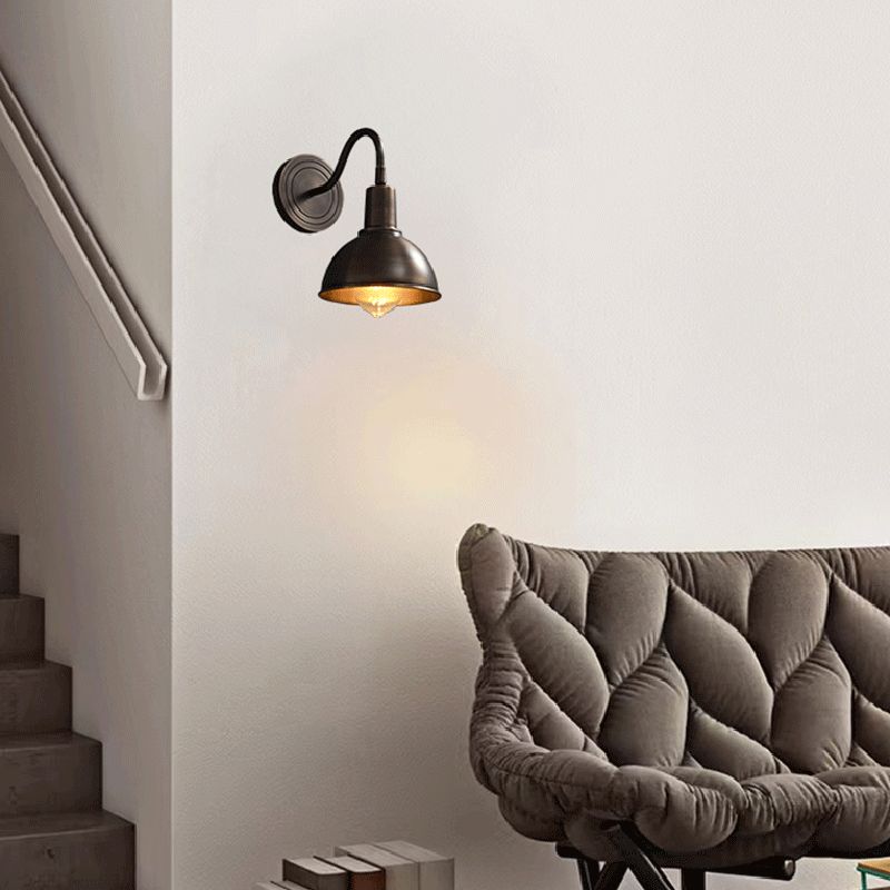 Dome Shape Metal Wall Sconces Modern 1-Light Wall Mount Light Fixture