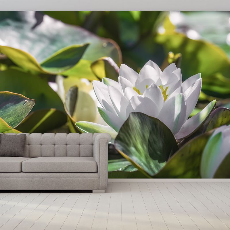 Water Plants Flower Print Wall Mural Decal Moisture Resistant, Custom Size