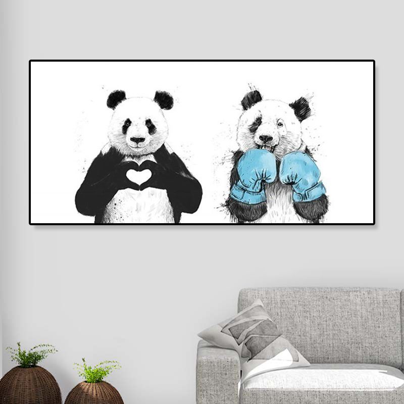 Textured Animal Canvas Art Contemporary Wall Decor for Boys Bedroom, Multiple Sizes Available