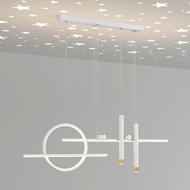 Moderne geometrie Island Lichtarmaturen Multi-hoofd restaurant Hangende lamp met Spotlight