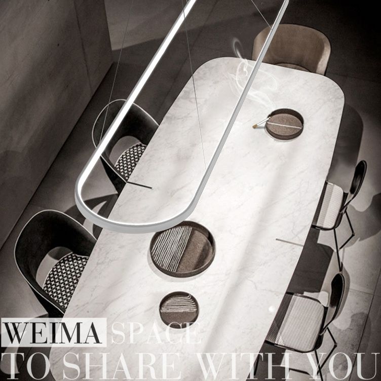 Oval Island Pendant Lights Ultra-Contemporary Acrylic Island Pendant Lights for Restaurant