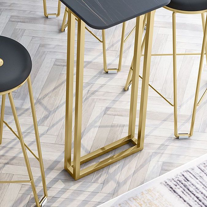 Glam Style Bar Table Set 1/4/7 Pieces Stone Rectangle Counter Table Set for Dining Room