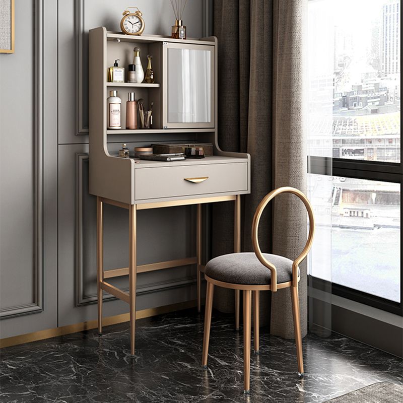 15.74" W x 53.14" H Makeup Dressing Table Stool Set With Drawers for Bathroom