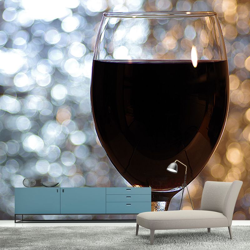 Glass of Wine Mural for Reustarant Bar Wall Decor, Custom Size Available