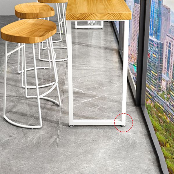 Luxury Rectangle Solid Wood Bar Table Set 1/5/9 Pieces Counter Table with High Stools