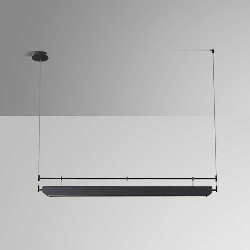 Industrial Style Iron Hanging Lamp Rectangle Shape Island Light Fixture for Dining Table