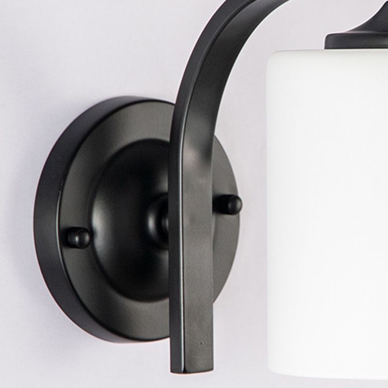 Modern Vanity Lighting Metal Wall Light Fixture in Black for Bathroom