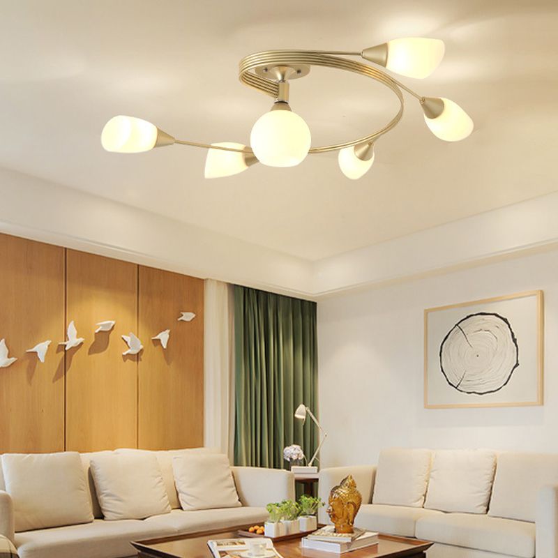 Glass Geometric Shape Flush Mount Light Modern-Style Multi Lights Flush Ceiling Light