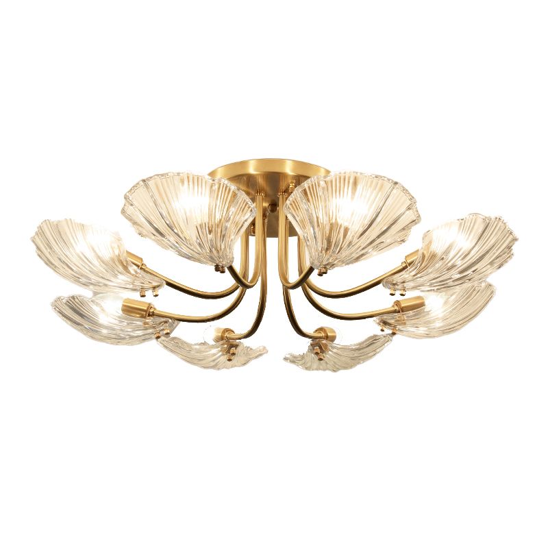 Nordic Style Ceiling Light Shell Shape Ceiling Lamp with Glass Shade for Bedroom