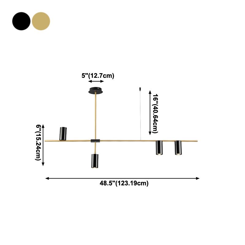 Modern Cylinder Island Lighting Fixtures Metal Pendant Lighting