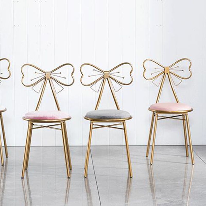 Chaise de salle à manger rembourrée de style scandinave, chaise simple sans accoudoirs à dossier ouvert