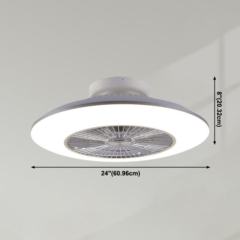 Acryl weiße LED -Deckenelement in der modernen Einfachheit Eisenkreisende Deckenventilator für Schlafzimmer