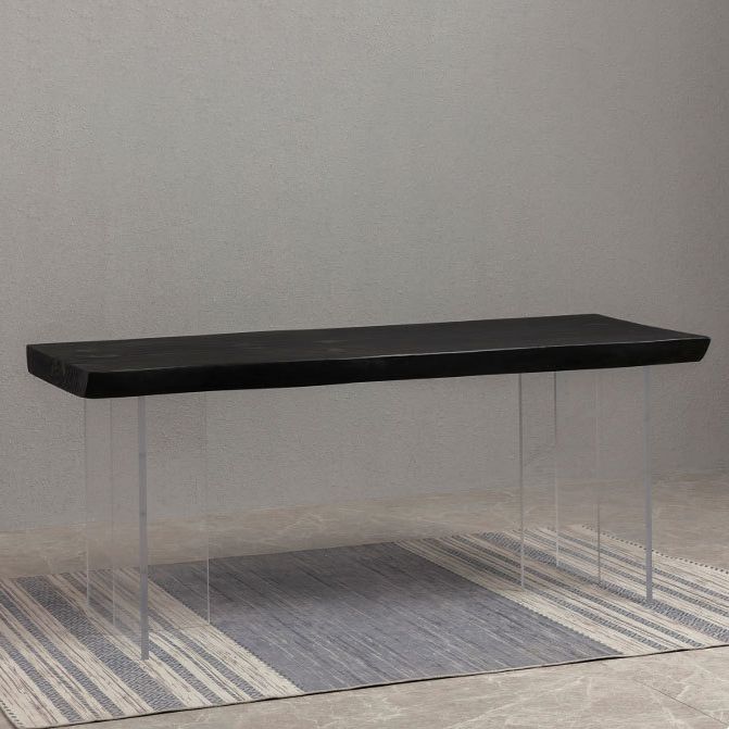 Wood Top Dining Table Traditional Luxury Table with Double Pedestal Base