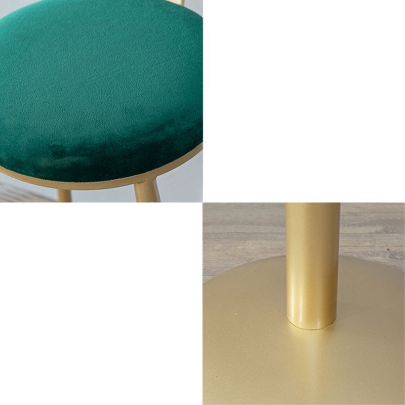 Metal Low Back Counter-height Stool with Footrest and Upholstered