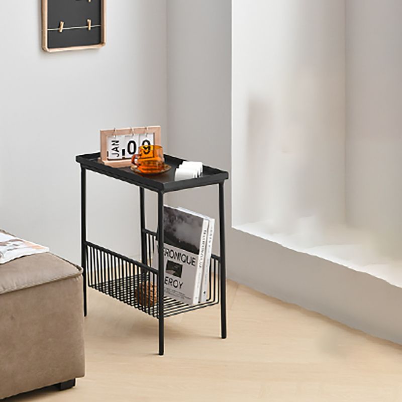 Modern Style Open Back Bookshelf Horizontal Metal Bookcase with Shelves