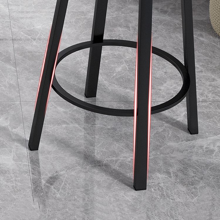 Contemporary Footrest Backless Barstool Matte Finish Iron Stool