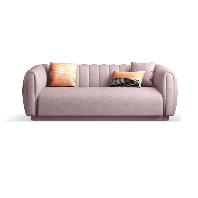 Contemporary 31.5" H Faux Leather Tuxedo Arm Sewn Pillow Back Sofa