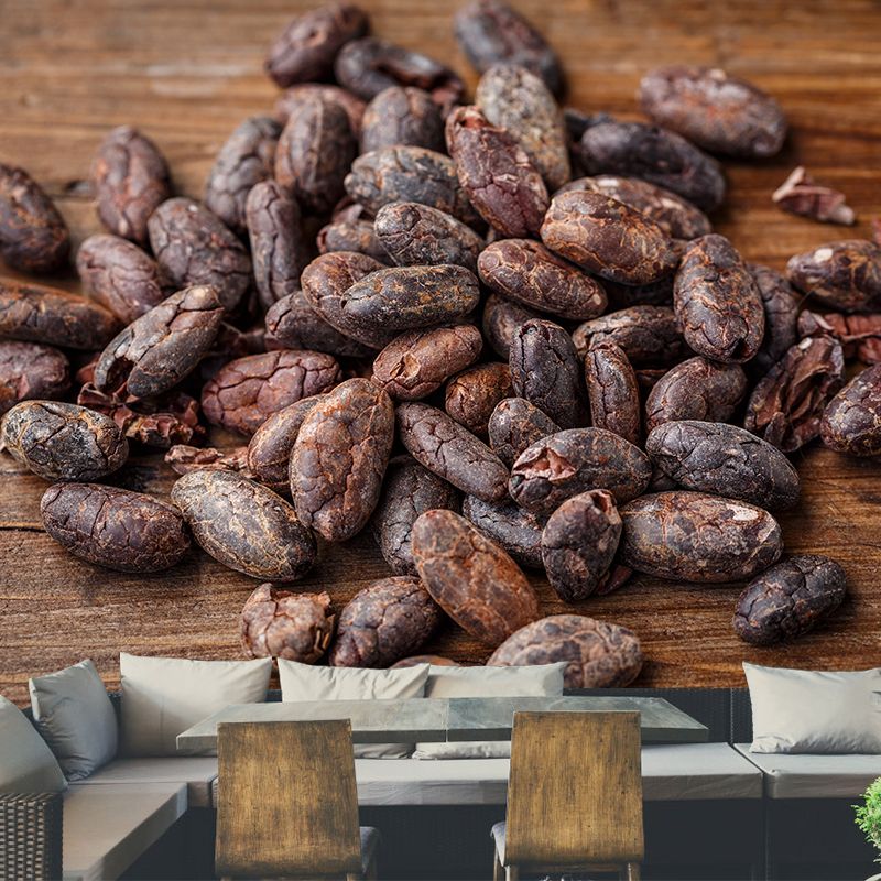 Coffee Beans Mural Wallpaper Modern Decorative Coffee Shop, Custom Size Available