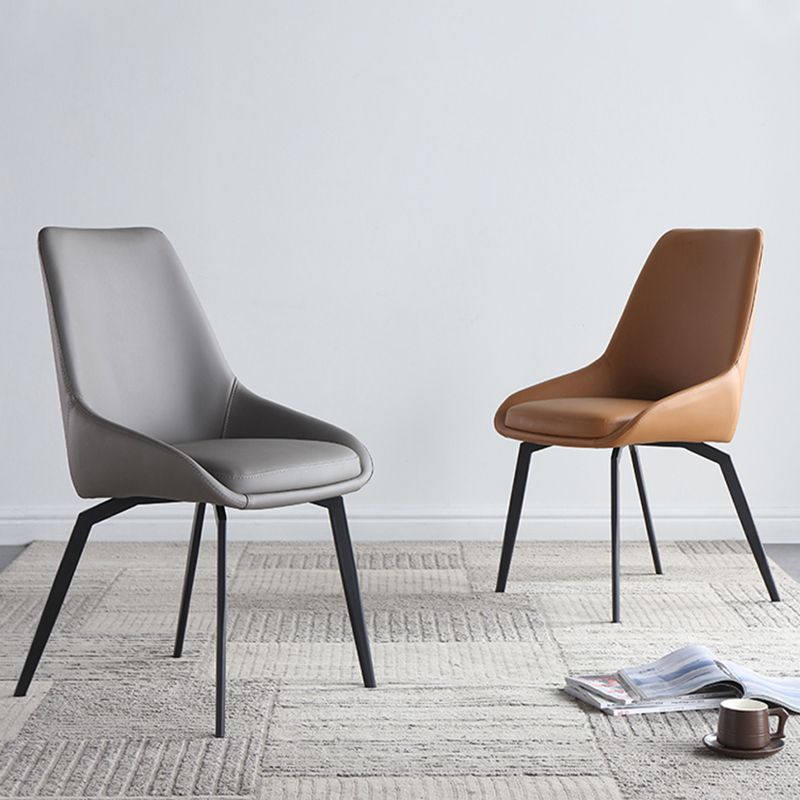 Contemporary Dining Chair Dining Arm Side Chairs for Kitchen with Metal Legs
