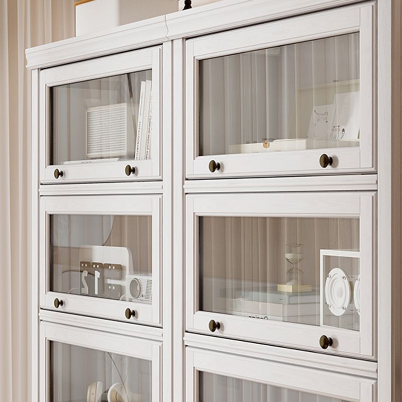 White Closed Back Shelf Bookcase Cabinets Included for Home Office